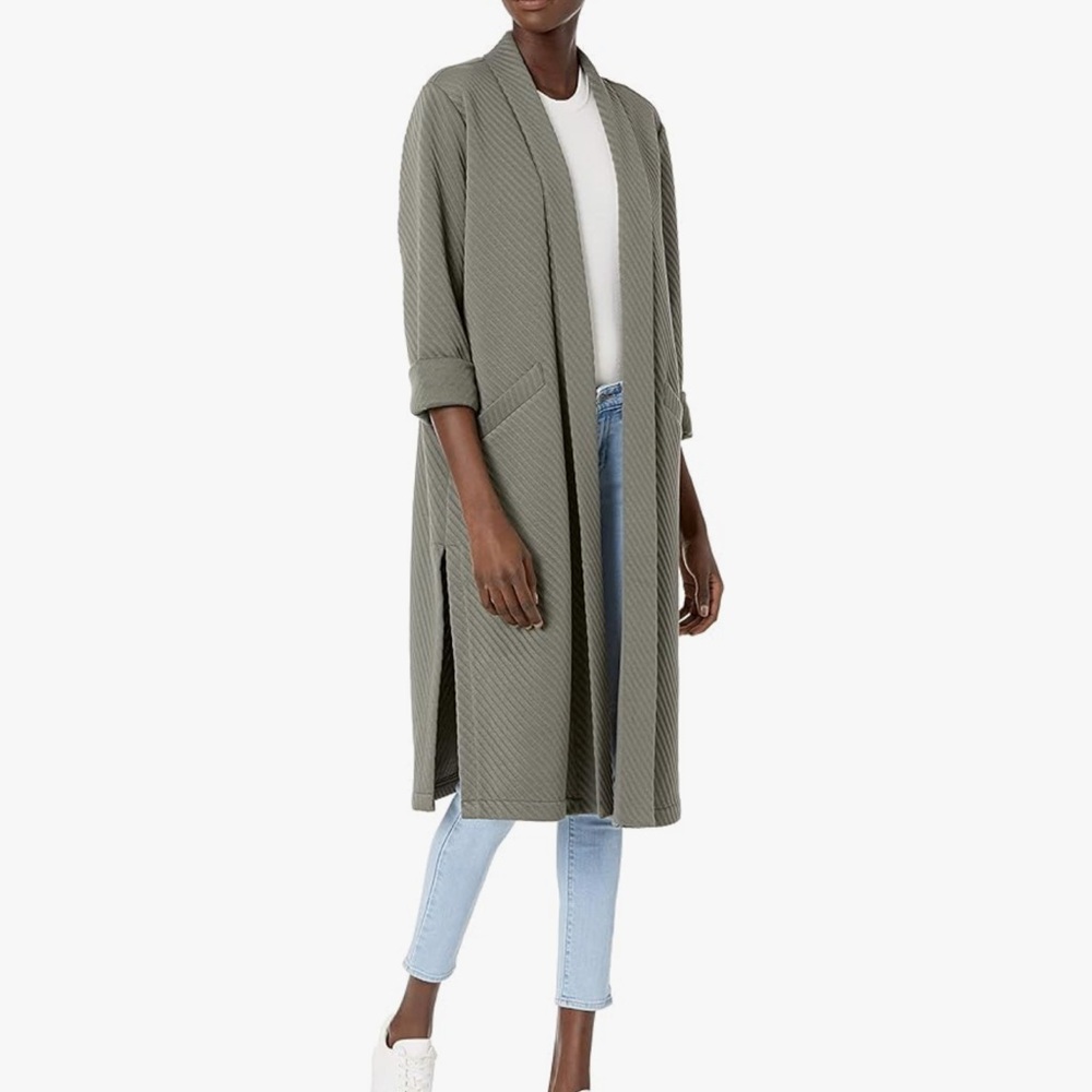 Women's Olive Green Long Cardigan Sweater